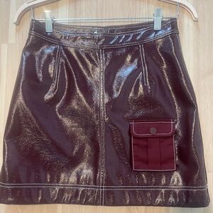 Ganni Spring 2020 Vegan Leather Mini Skirt with snap closure